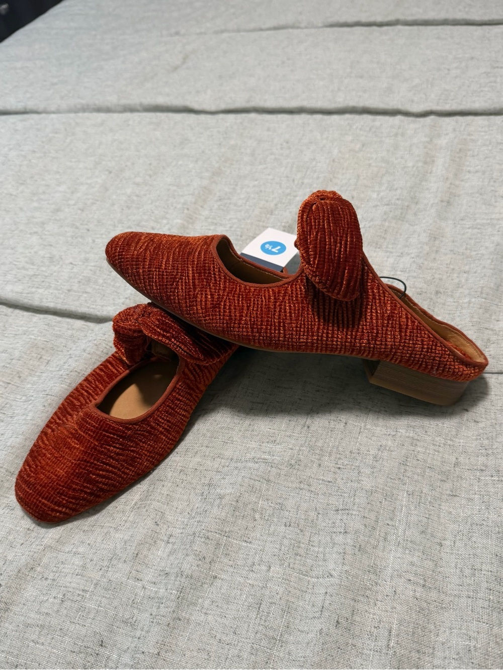 Universal Thread Rust Velvet Bow Slingback Flats - Picture 2 of 3